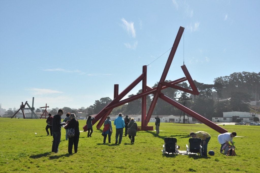 SFMOMA takes programs "on the go" with Mark di Suvero's sculptures on Crissy Field. Photo by Dominic Santos.